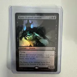 Rune-Scarred Demon (NM Foil) FDN-0184 Rare MTG - Image 3