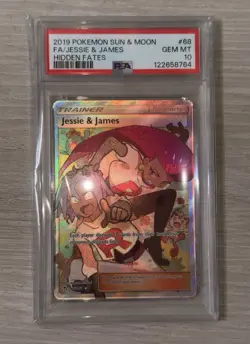 PSA 10 Jessie & James Full Art Trainer 68/68 Hidden Fates Pokemon - Image 2