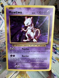 2016 Pokemon TCG Mewtwo XY Evolutions 51/108 Cracked Ice Holo Rare LP Card - Image 1