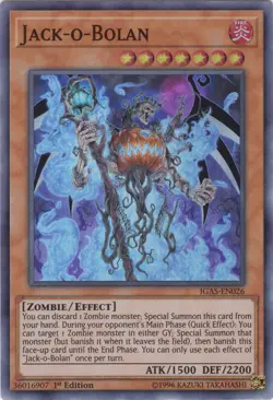 Jack-o-Bolan - IGAS-EN026 - Super Rare - 1st Edition Near Mint Yugioh! Card - Image 1