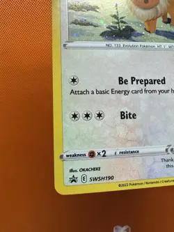 Eevee Pokemon Sword & Shield SWSH190 Cosmos Holo Black Star Promo NM 2046 - Image 4