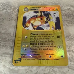 2002 Pokemon WOTC Expedition Base Set Raichu 61/165 Rare Reverse Holo - Image 3