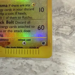 2002 Pokemon WOTC Expedition Base Set Raichu 61/165 Rare Reverse Holo - Image 5