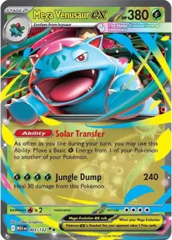 Mega Venusaur ex | 3 | Pokemon | Mega Evolution | Holo | 50% off 2nd Item - Image 1