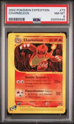 PSA 8 Charmeleon 73/165 Non - Holo Expedition 2002 Pokemon NEAR MINT - Image 1