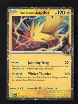 Team Rocket's Zapdos | 70 | Pokemon | Destined Rivals| Cosmos Holo - Image 1