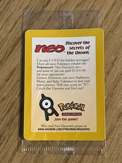 Sealed Entei #34 Pokemon Promo WOTC Black Star Promo Neo Discovery - Image 1