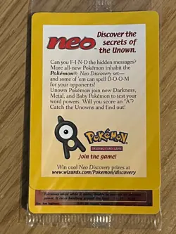 Sealed Entei #34 Pokemon Promo WOTC Black Star Promo Neo Discovery - Image 2