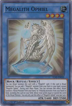 Megalith Ophiel - IGAS-EN035 - Super Rare - 1st Edition Near Mint Yugioh! Card - Image 1