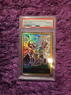 2026 ONE PIECE OP14-EB04-THE AZURE SEA'S SEVEN EGGHEAD-GOLD DON!! CARD PSA 10 - Image 1