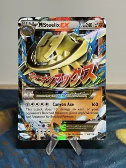 Shiny Mega M Steelix EX 68/114 XY Steam Siege Holo Ultra Rare Pokemon Card HP - Image 1
