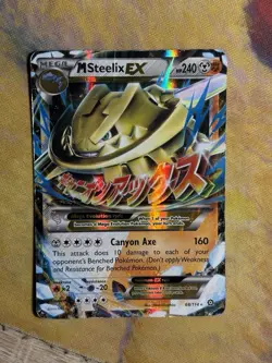 Shiny Mega M Steelix EX 68/114 XY Steam Siege Holo Ultra Rare Pokemon Card HP - Image 2