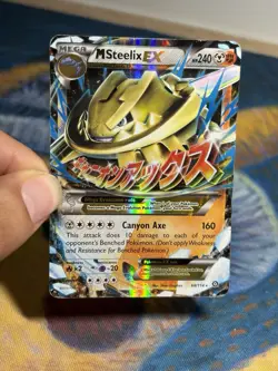 Shiny Mega M Steelix EX 68/114 XY Steam Siege Holo Ultra Rare Pokemon Card HP - Image 3