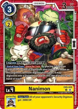 1x EX9-028 Nanimon Versus Monsters Digimon Card Game x1 - Image 1
