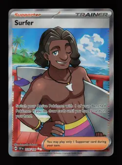 Surfer 235/191 Ultra Rare SV08: Surging Sparks Pokemon Card - Image 1