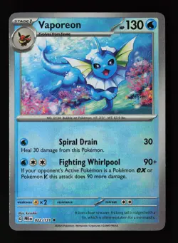 Vaporeon (Master Ball Pattern) 022/131 Rare Prismatic Evolutions Pokemon Card - Image 1