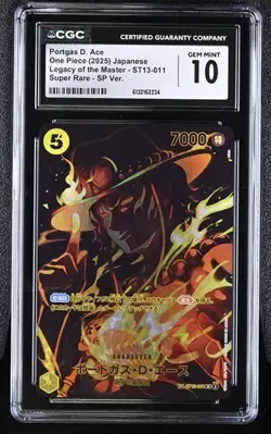 CGC 10 GEM MINT Portgas D. Ace #ST13-011 Japanese 2025 One Piece Legacy Master - Image 1