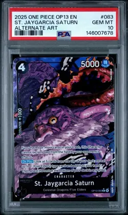 PSA 10 2025 St Jaygarcia Saturn One Piece Carrying On His Will OP13-083 Alt Art - Image 1
