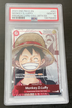 2023 One Piece EN Monkey D. Luffy #001 Premium Card Collection PSA 10 - Image 1