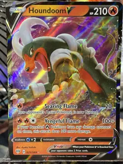 Pokemon TCG Houndoom v Darkness Ablaze Holo Ultra Rare Card 021/189 NM Condition - Image 1