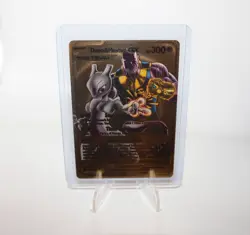 Pokemon 2024 Fan Art Gold Foil Card Thanos & Mewtwo Basic Tag Team Gx Hp 300 P1 - Image 2