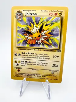 Jolteon 20/64 Fossil Unlimited Rare Non-Holo Pokemon Card Vintage WOTC MP - Image 1