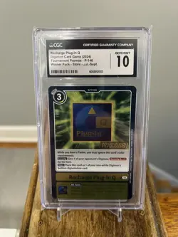 CGC 10 Digimon Card Game Recharge Plug In Q Tournament Promo Winner Pack - Image 1