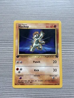 Machop 59/82 1st Edition Team Rocket Non Holo Pokemon Card - 50HP - Image 1