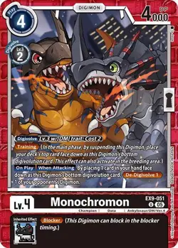 1x EX9-051 Monochromon Versus Monsters Digimon Card Game x1 - Image 1