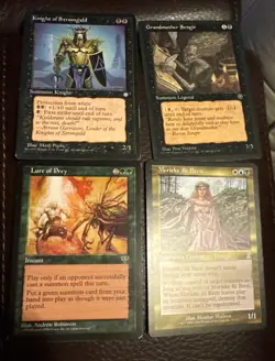 Vintage Rare Magic The Gathering Black Cards (knight, Sengir, Merieke) 4 Card NM - Image 1