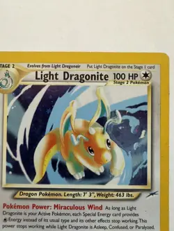 Pokemon TCG Light Dragonite Neo Destiny Holo Card 14/105 Unlimited Rare MP - Image 2