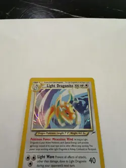 Pokemon TCG Light Dragonite Neo Destiny Holo Card 14/105 Unlimited Rare MP - Image 3