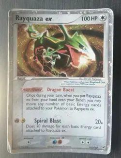 Pokemon Card-Rayquaza Ex-Ex Deoxys-Holo-102/107-ENG-Poor - Image 1