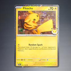 2026 POKEMON TCG PIKACHU COSMO HOLO 051/162 PROMO CARD + POKEMON DAY COIN - Image 2