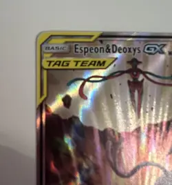 Pokemon Espeon & Deoxys GX SM240 TAG TEAM Promo Full Art Holo Card - Image 3