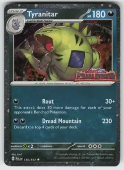 UR-01 Holo Tyranitar (Paldea Evolved Stamp) 135/193 Promo Miscellaneous Cards & - Image 1