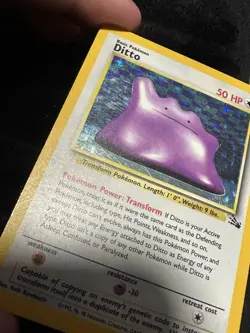 Pokemon TCG Ditto Fossil Holo Rare Card 3/62 MP - Image 4