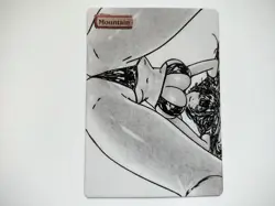 1x Mountain Altered Art Hand Drawn MTG Basic Land AA9873 by SpellBound - Image 1