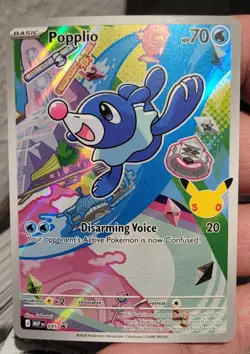 Pokemon Popplio 045 First Partner Black Star Promo Full Art NM - Image 2