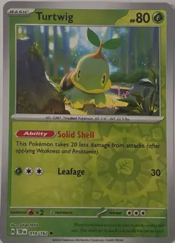 Turtwig 010/162 Common Temporal Forces Pokemon Reverse Holo Near Mint - Image 1