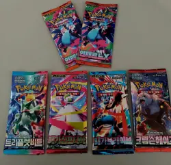 6 Pack Pokemon TCG Korean Booster Packs Variety Set Card Bundle Collection - Image 1