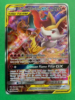 Pokemon Charizard & Braixen GX SM230 TAG TEAM Promo Holo 270 HP Basic Card - Image 1