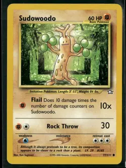 Sudowoodo 77/111 Common Neo Genesis Pokemon Lightly Played - Image 1