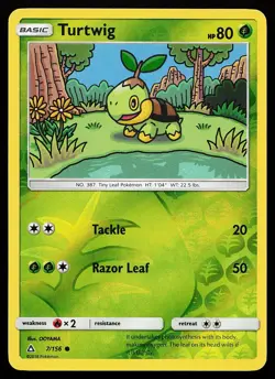 Turtwig 7/156 Reverse Holo Common Ultra Prism Pokemon Card - Image 1