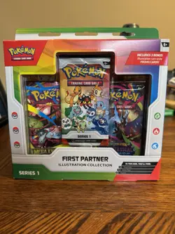Pokemon TCG First Partner Illustration Collection Series 1 3 Packs Promo - Image 3