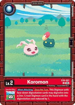 1x EX9-001 Koromon Versus Monsters Digimon Card Game x1 - Image 1