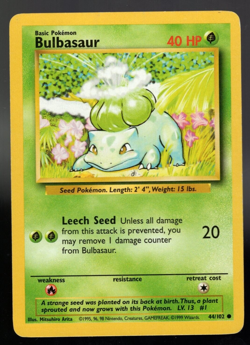 Pokemon TCG Bulbasaur 44/102 Base Set Unlimited MP+ - Image 1