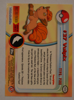 2000 Topps Foil Pokemon #37 Vulpix TV Animation Edition Series Black Logo - Image 2