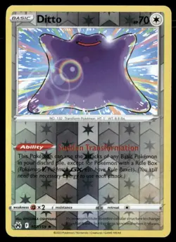 Ditto 107/159 Reverse Holo Rare 2023 Crown Zenith Pokemon LP - Image 1