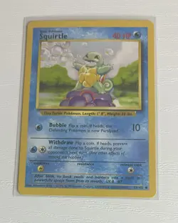 Squirtle 63/102 Common Base Set Unlimited Pokemon 1999 - Image 1